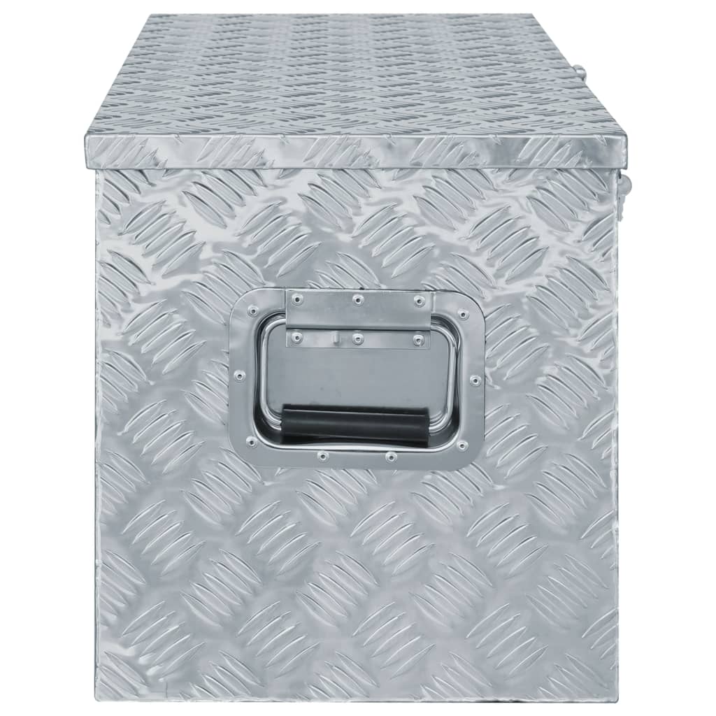 vidaXL Alumiinilaatikko 110,5x38,5x40 cm hopea