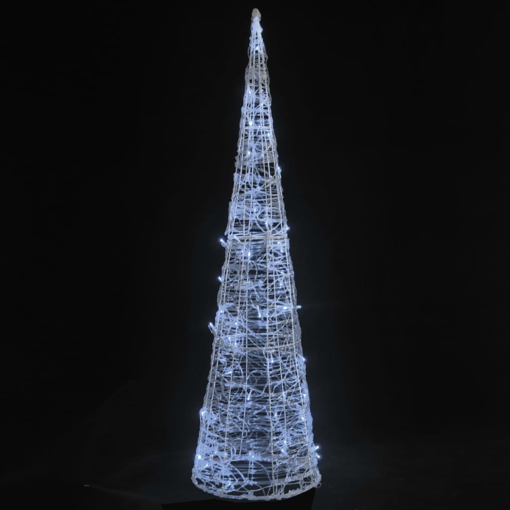 vidaXL LED-koristevalopyramidi kylmä valkoinen akryyli 120 cm
