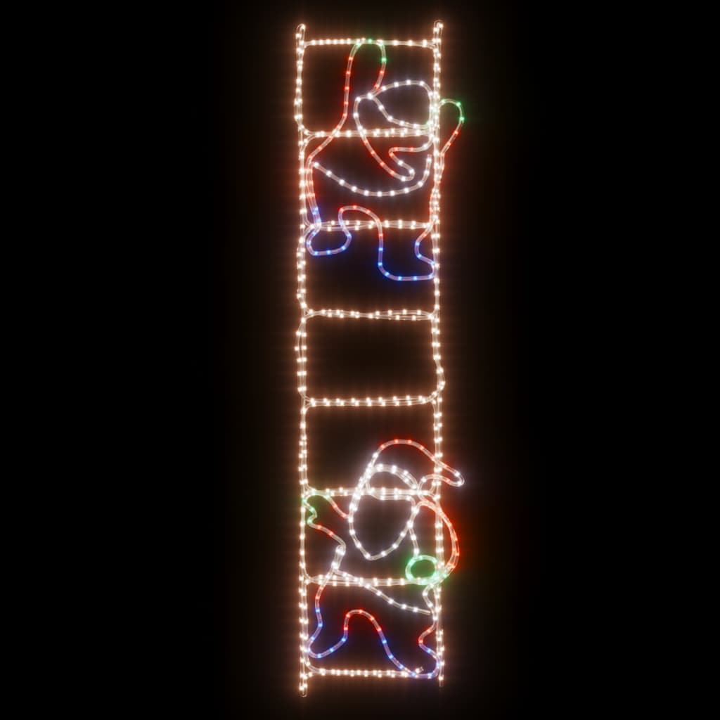 vidaXL Joulupukki tikkailla taitettava koriste 552 LED-valoa 50x200 cm