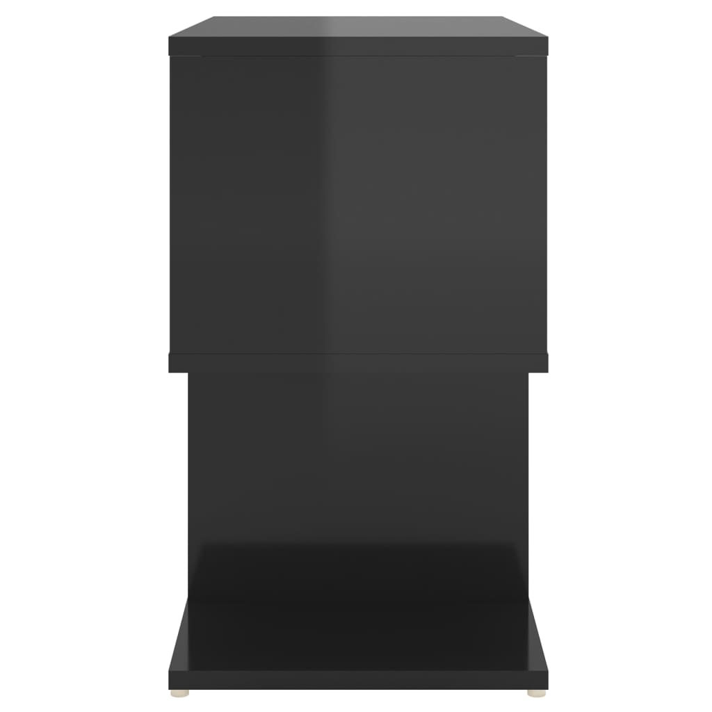 vidaXL Yöpöytä korkeakiilto musta 50x30x51,5 cm lastulevy
