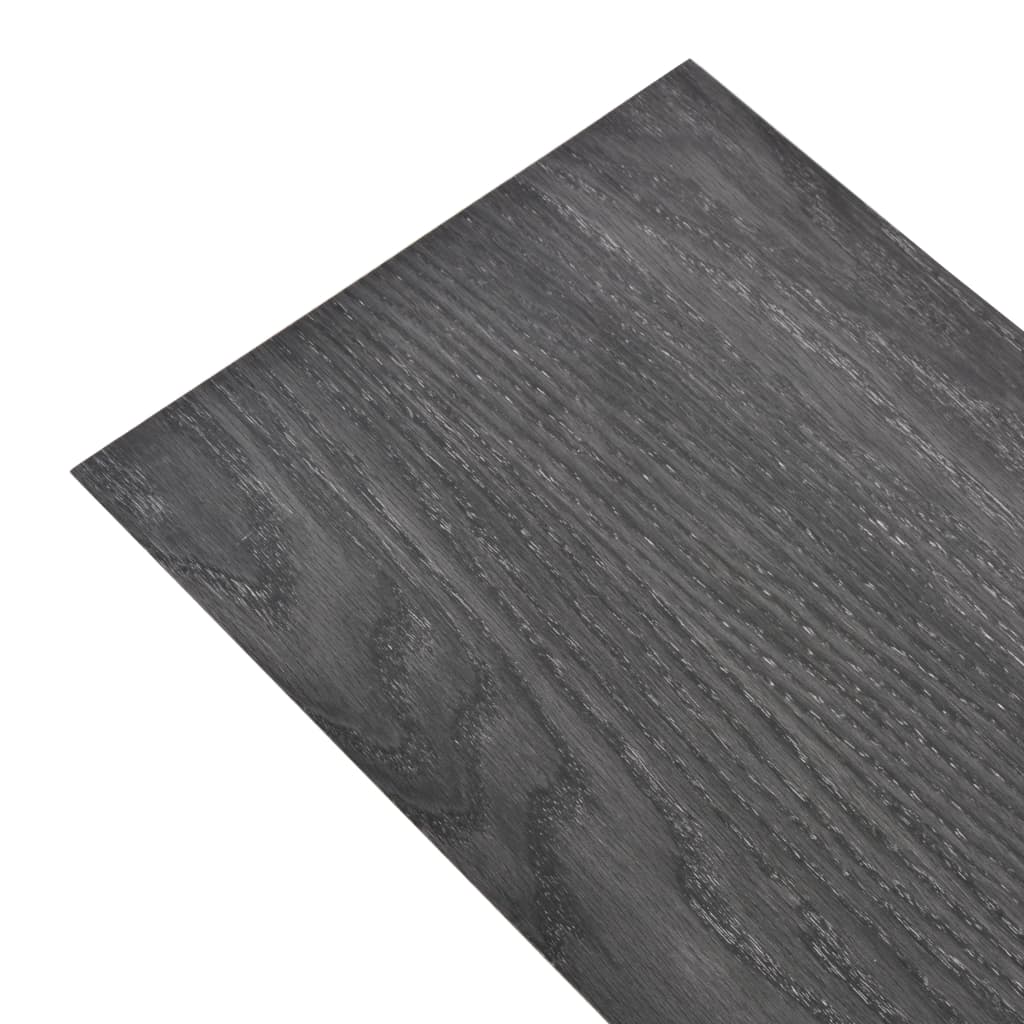 vidaXL PVC lattialankku ei-itsekiinnittyvä 5,26 m² 2 mm musta ja valk.