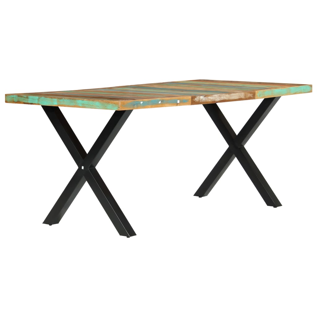 vidaXL Ruokapöytä 180x90x76 cm kierrätetty puu