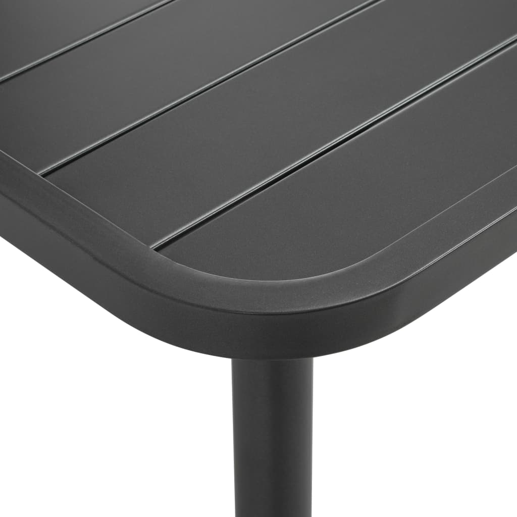 vidaXL Puutarhapöytä tummanharmaa 150x90x72 cm teräs