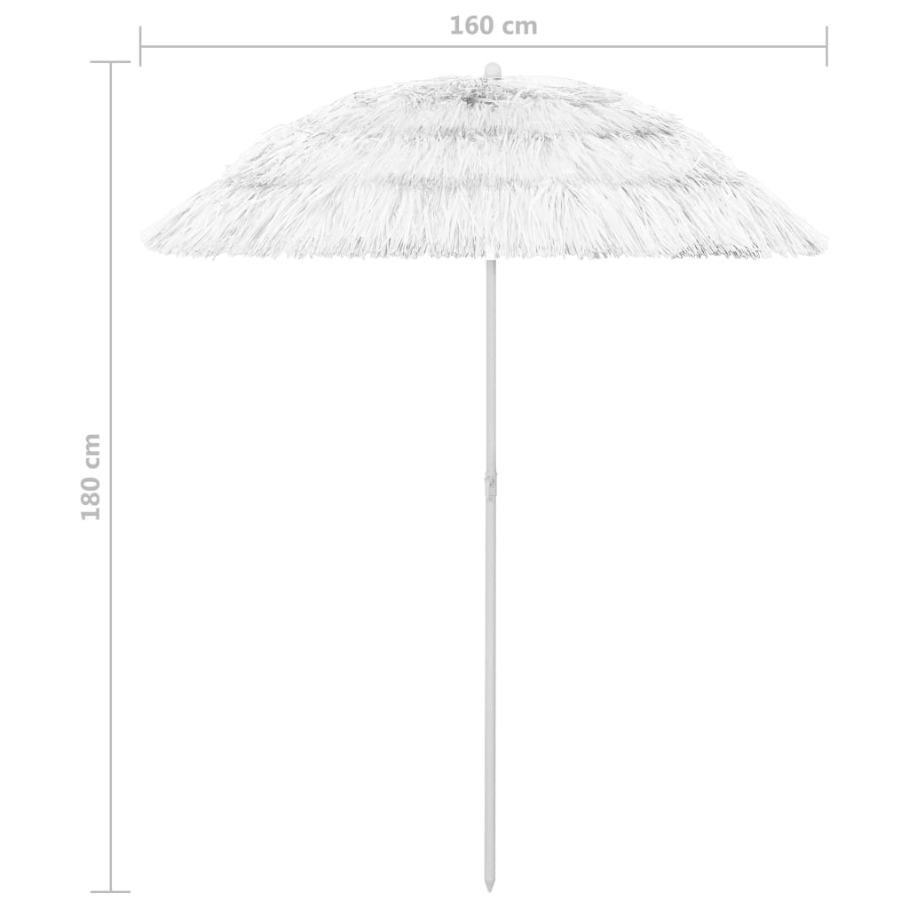 vidaXL Hawaii Rantavarjo valkoinen 180 cm