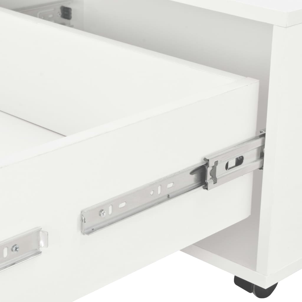 vidaXL Sohvapöytä korkeakiilto valkoinen 60x60x35 cm lastulevy