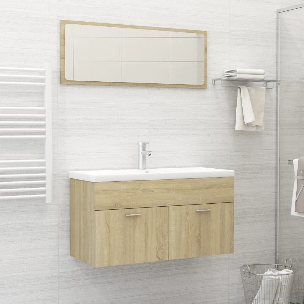 vidaXL 2-osainen kylpyhuoneen kalustesarja Sonoma-tammi lastulevy