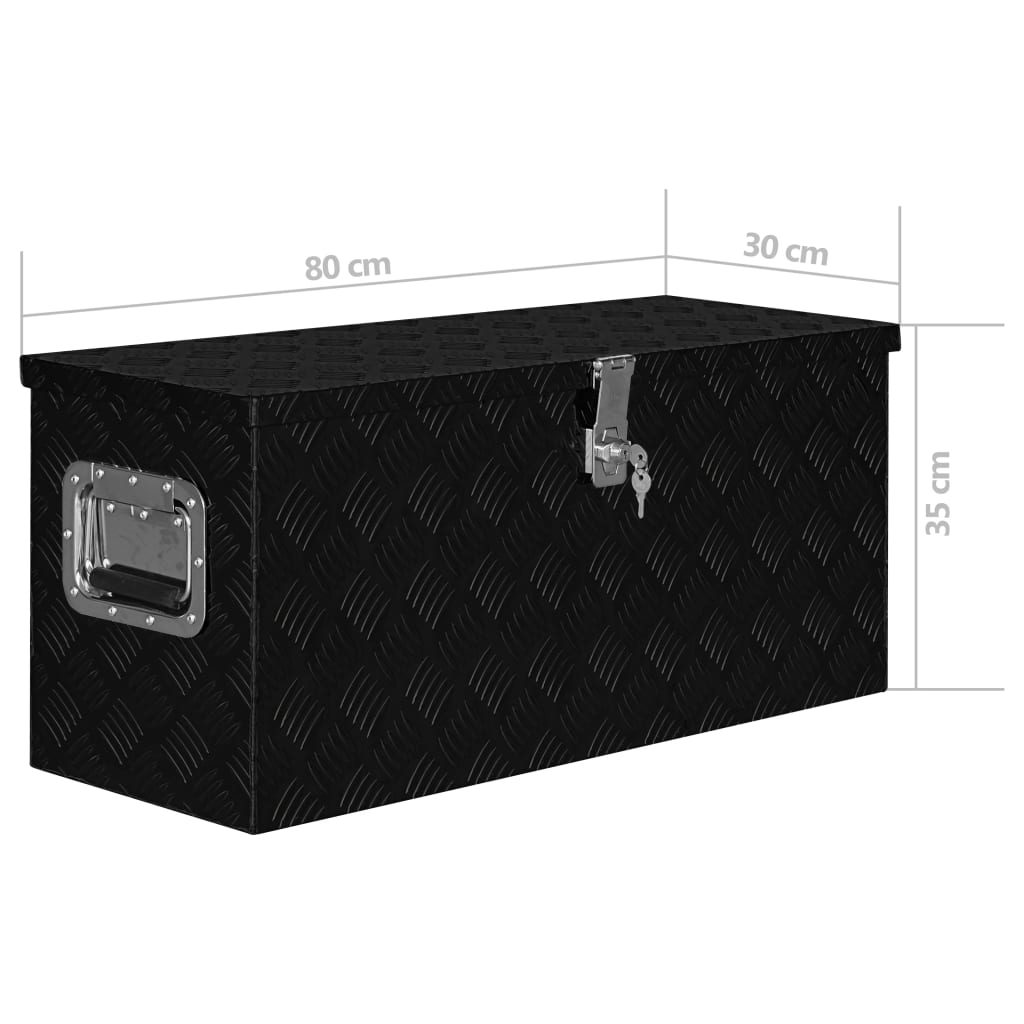 vidaXL Alumiinilaatikko 80x30x35 cm musta