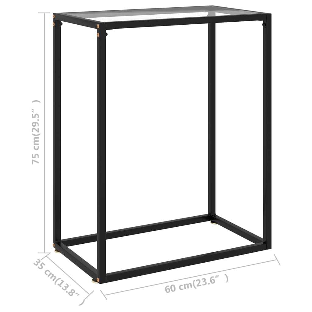 vidaXL Konsolipöytä läpinäkyvä 60x35x75 cm karkaistu lasi