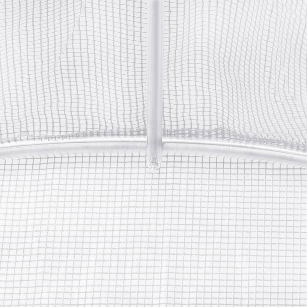 vidaXL Kasvihuone teräsrungolla valkoinen 8 m² 4x2x2 m