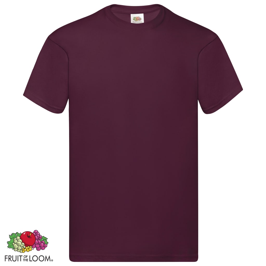 Fruit of the Loom Original T-paita 5 kpl viininpunainen XL puuvilla