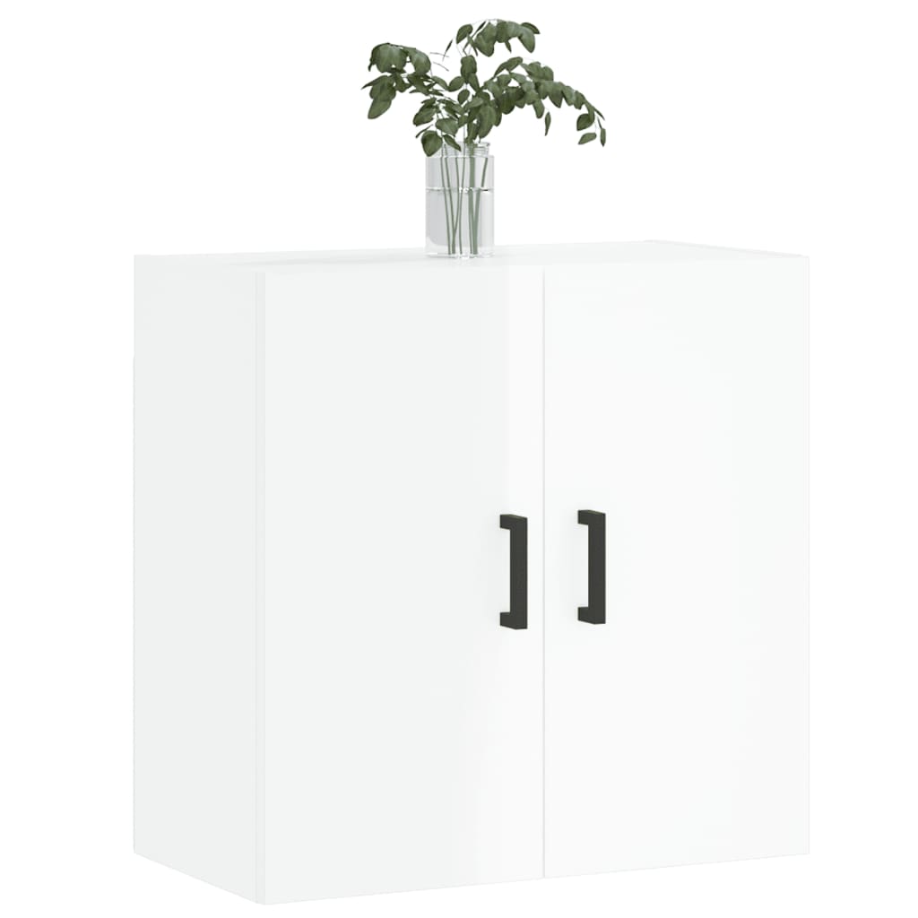 vidaXL Seinäkaappi korkeakiilto valkoinen 60x31x60 cm tekninen puu