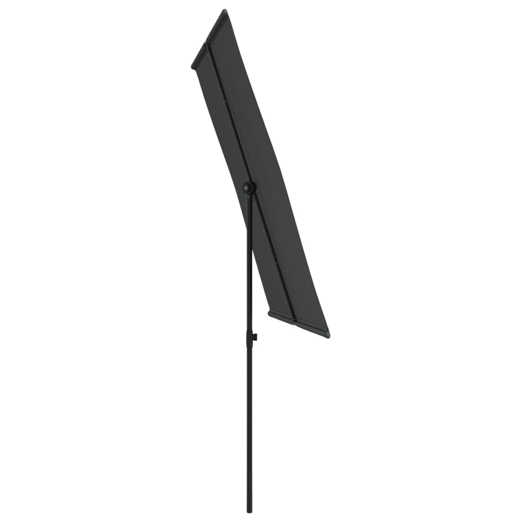vidaXL Aurinkovarjo alumiinitanko 2x1,5 m musta