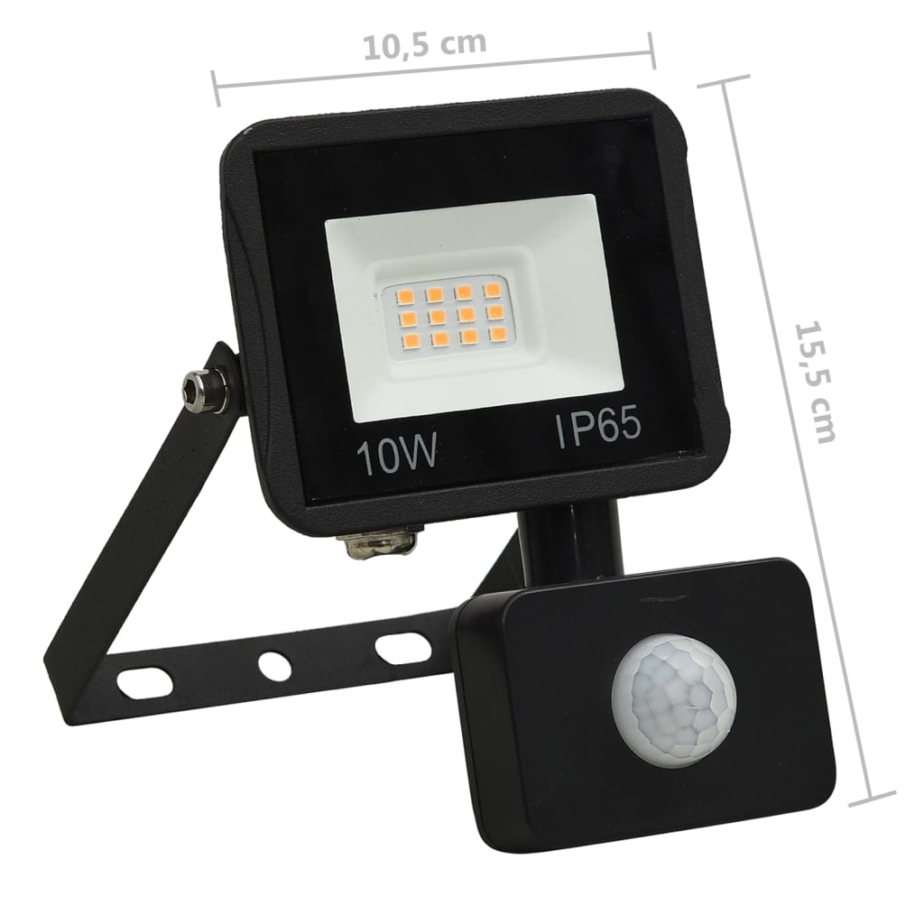 vidaXL LED-valonheitin sensorilla 10 W lämmin valkoinen