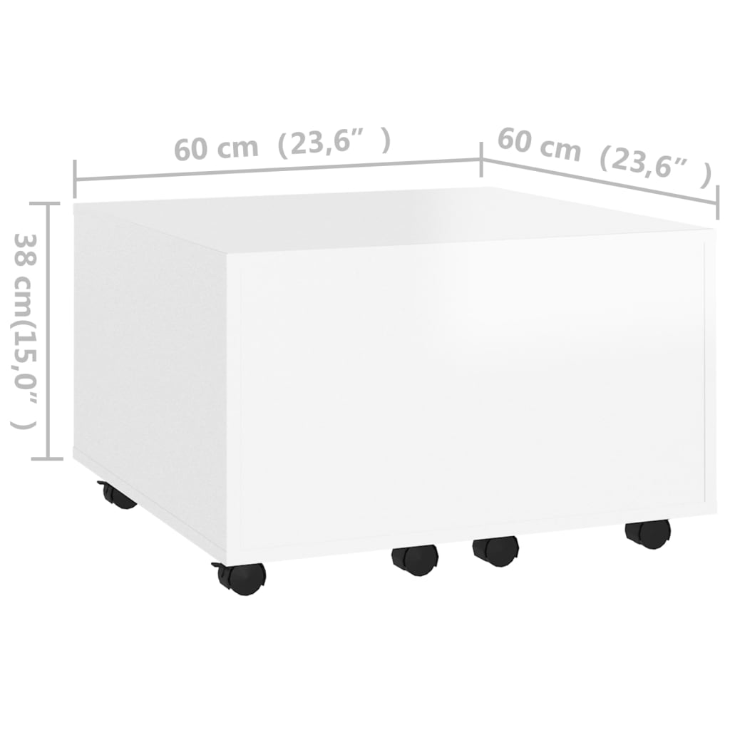 vidaXL Sohvapöytä valkoinen 60x60x38 cm lastulevy
