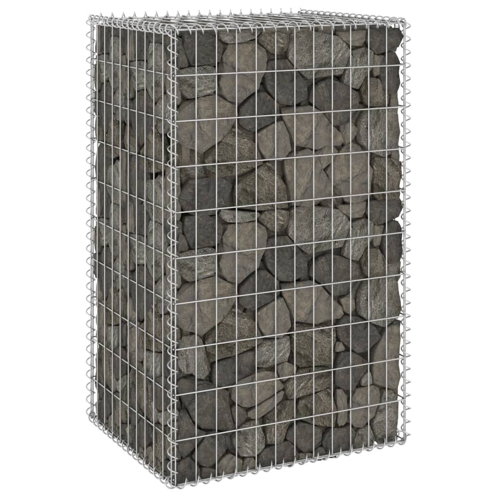 vidaXL Gabion-kivikori kansilla galvanoitu teräs 60x50x100 cm