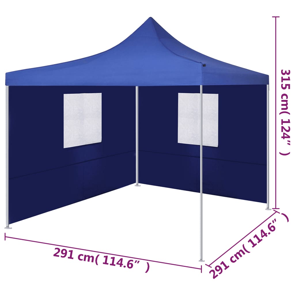 vidaXL kokoontaitettava teltta 2:lla seinällä 3x3 m sininen
