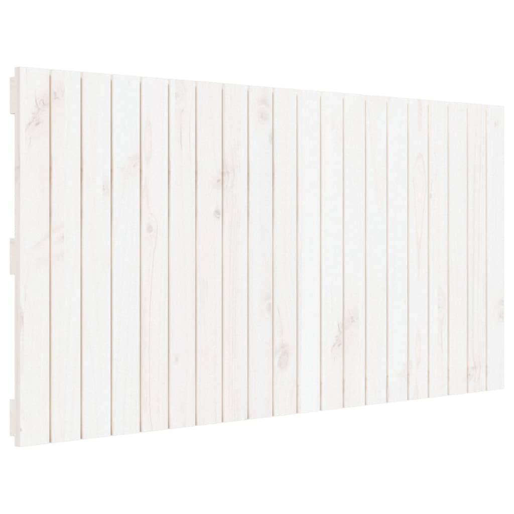 vidaXL Sängynpääty seinälle valkoinen 127,5x3x60 cm täysi mänty