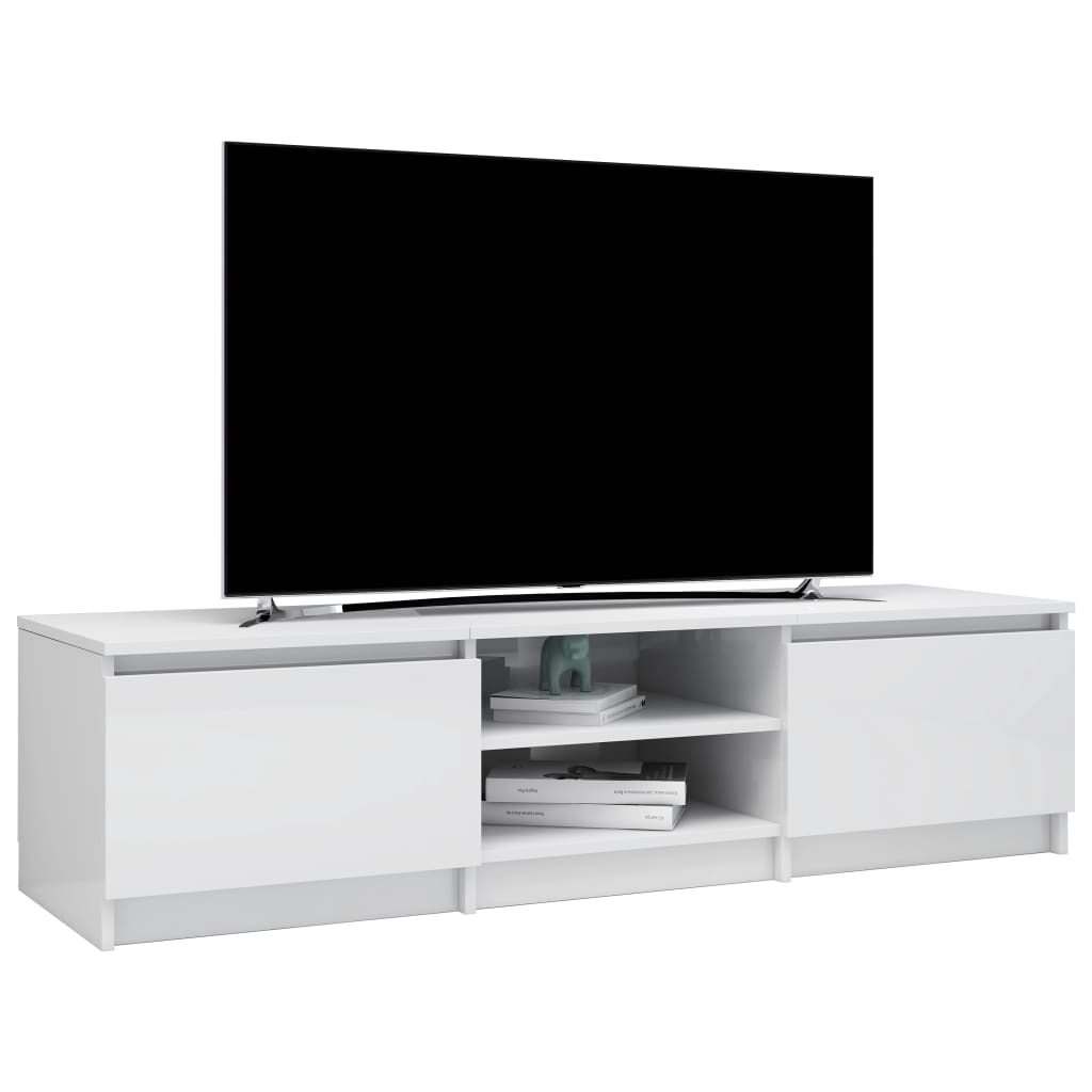 vidaXL TV-taso korkeakiilto valkoinen 140x40x35,5 cm lastulevy