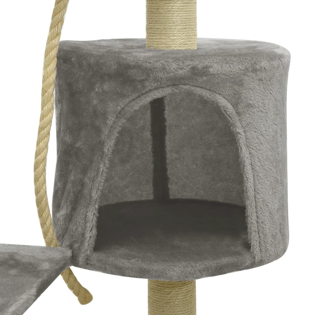 vidaXL Kissan kiipeilypuu sisal-pylväillä harmaa 120 cm