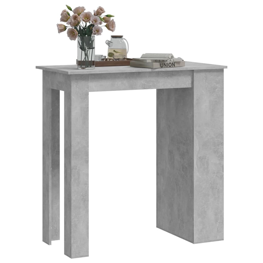 vidaXL Baaripöytä säilytystelineellä betoninharmaa 102x50x103,5 cm