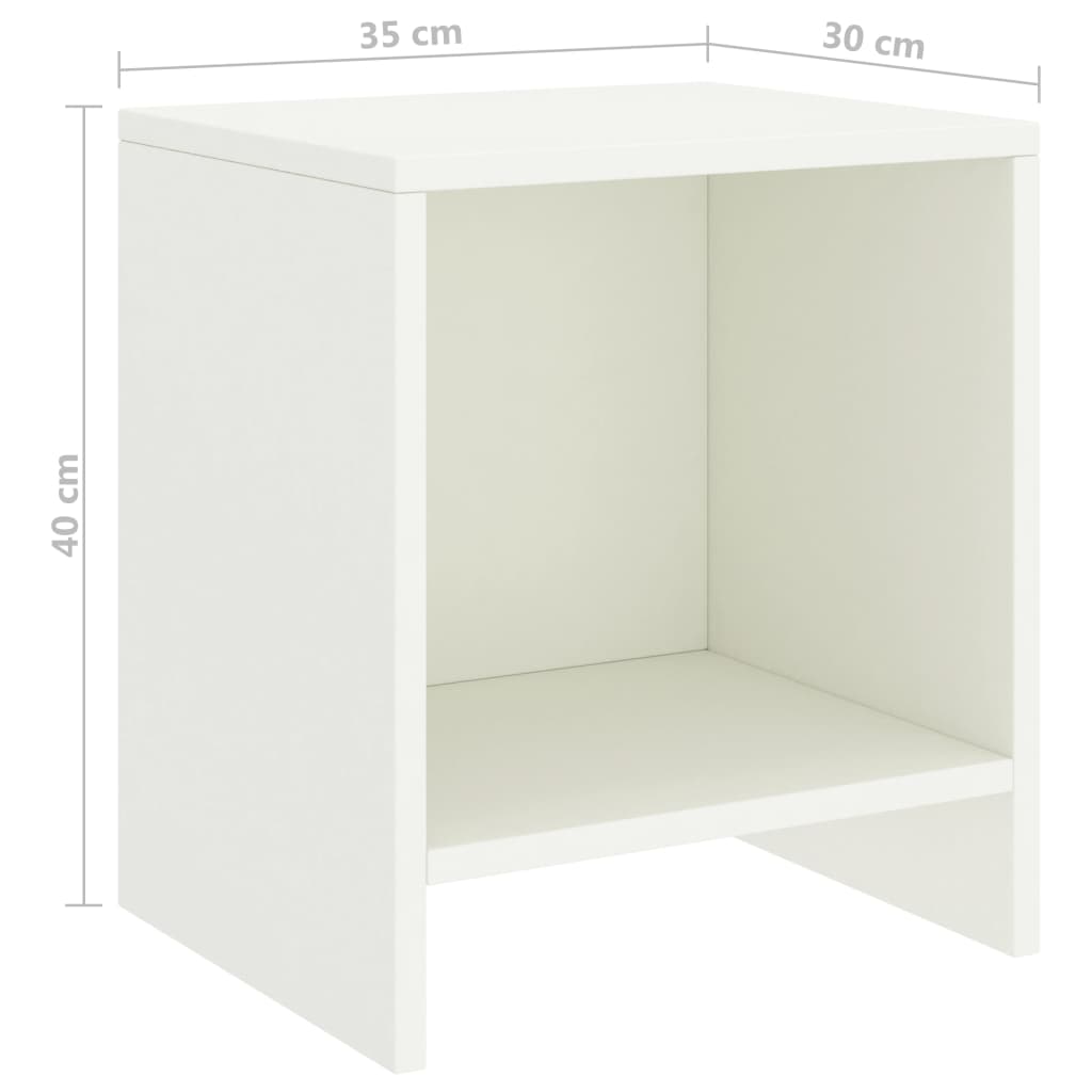 vidaXL Yöpöytä valkoinen 35x30x40 cm täysi mänty