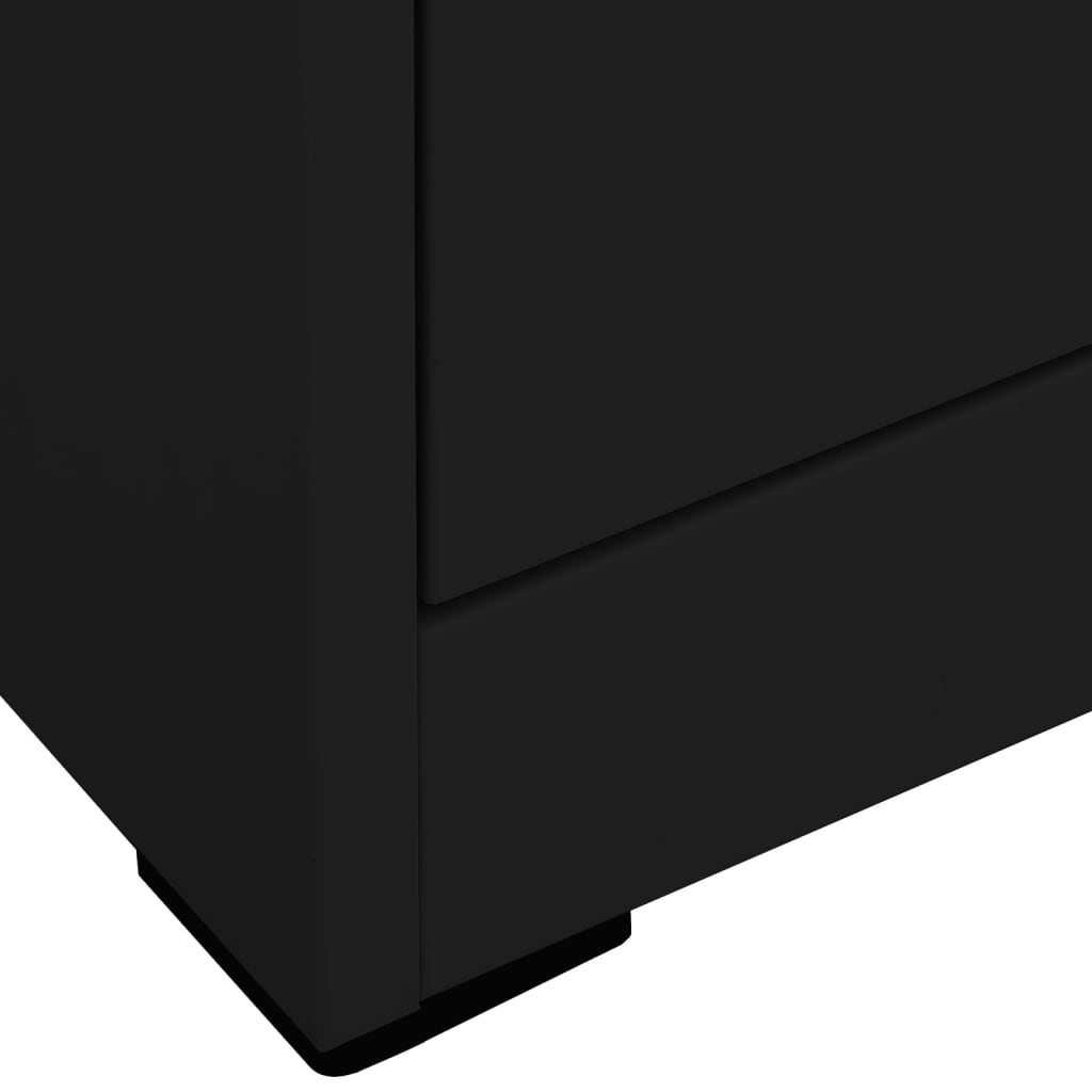vidaXL Arkistokaappi musta 90x46x164 cm teräs