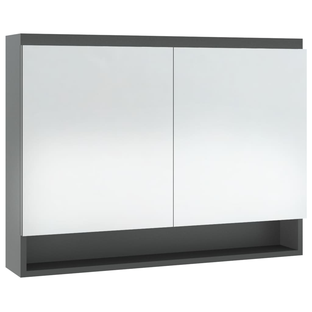 vidaXL LED kylpyhuoneen peilikaappi 80x15x60 cm MDF harmaa