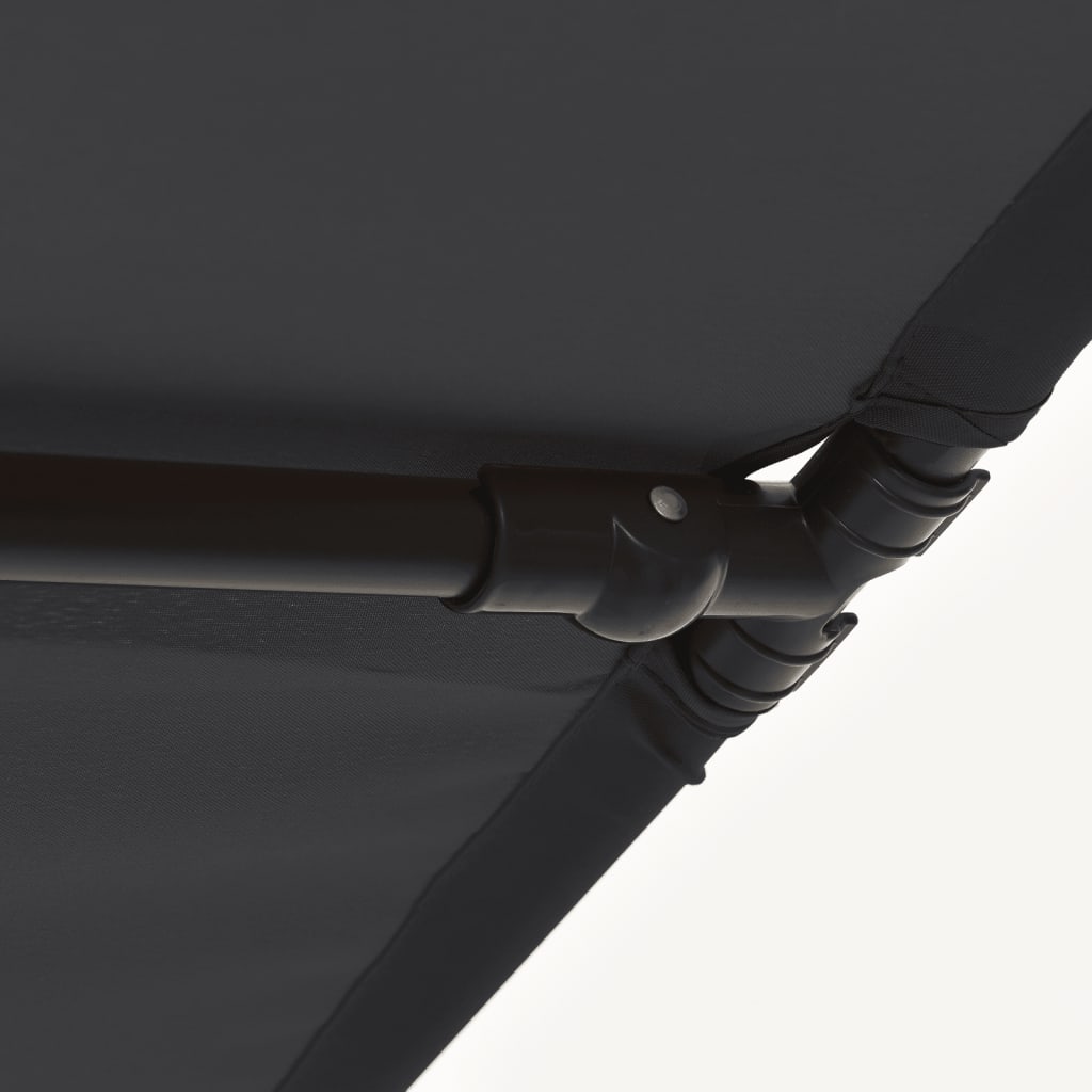 vidaXL Aurinkovarjo alumiinitanko 2x1,5 m musta