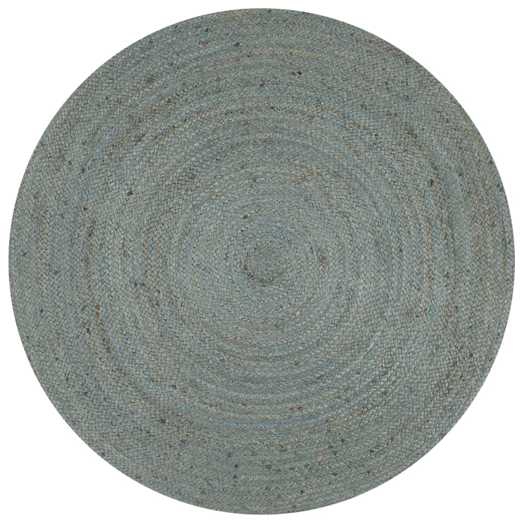 vidaXL Käsintehty pyöreä juuttimatto 90 cm oliivinvihreä