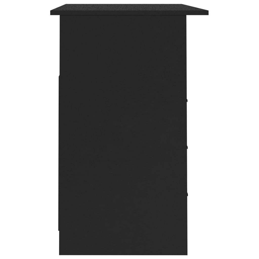 vidaXL Työpöytä laatikoilla musta 110x50x76 cm lastulevy