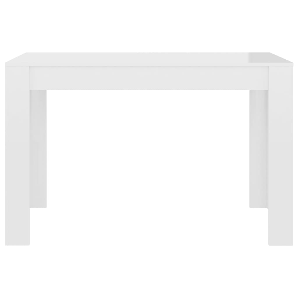 vidaXL Ruokapöytä korkeakiilto valkoinen 120x60x76 cm lastulevy