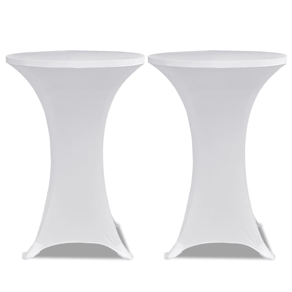 vidaXL Seisovan pöydän päällyste Ø70 cm valkoinen venyvä 4 kpl