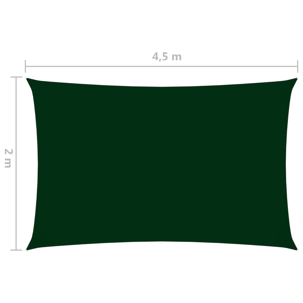 vidaXL Aurinkopurje Oxford-kangas suorakaide 2x4,5 m tummanvihreä
