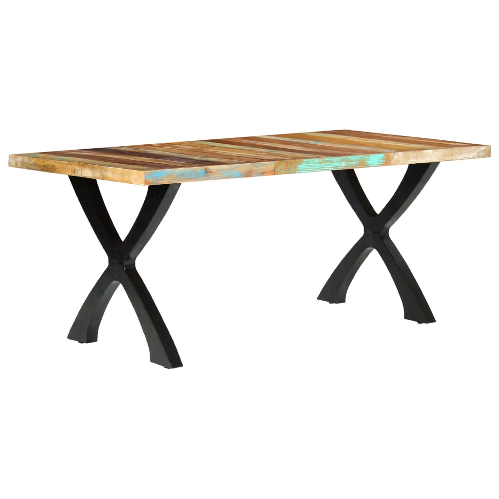 vidaXL Ruokapöytä 180x90x76 cm kierrätetty puu