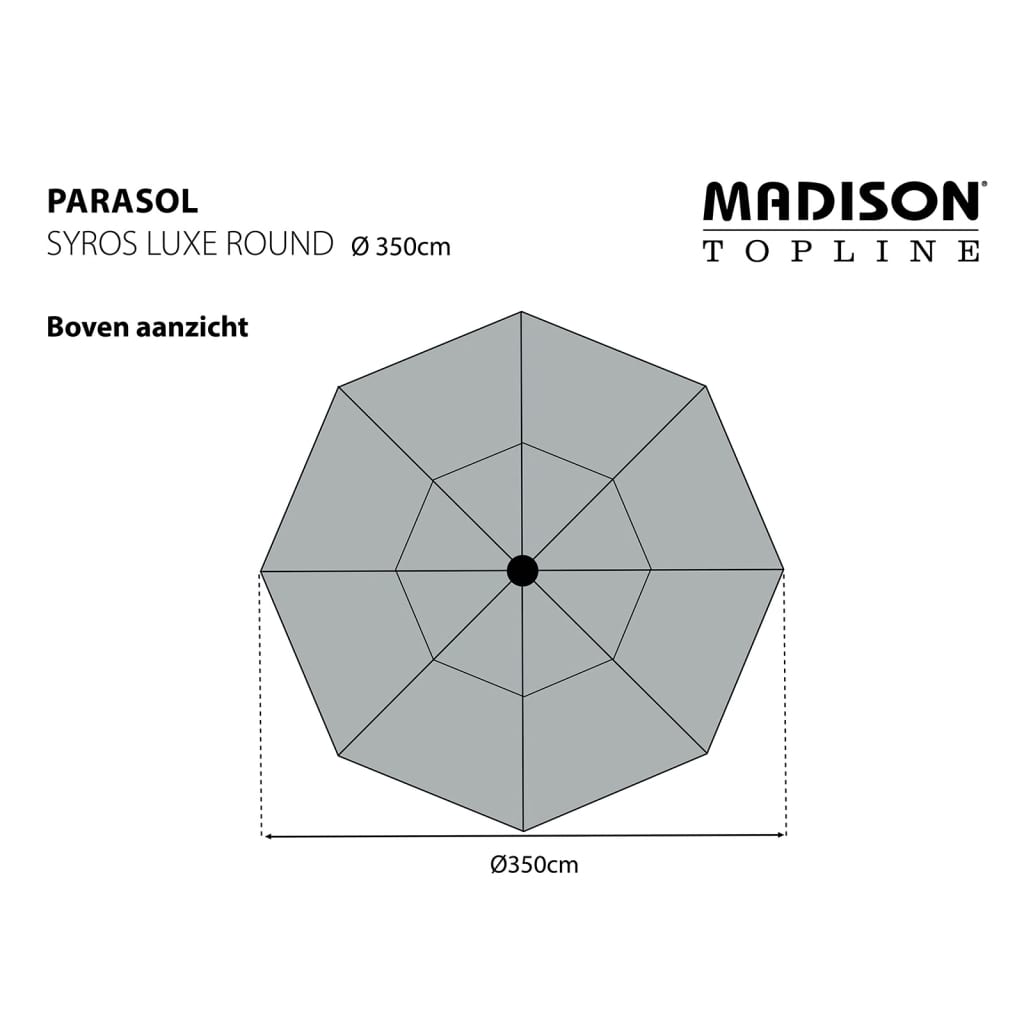 Madison Päivänvarjo Syros Luxe 350 cm pyöreä ecru