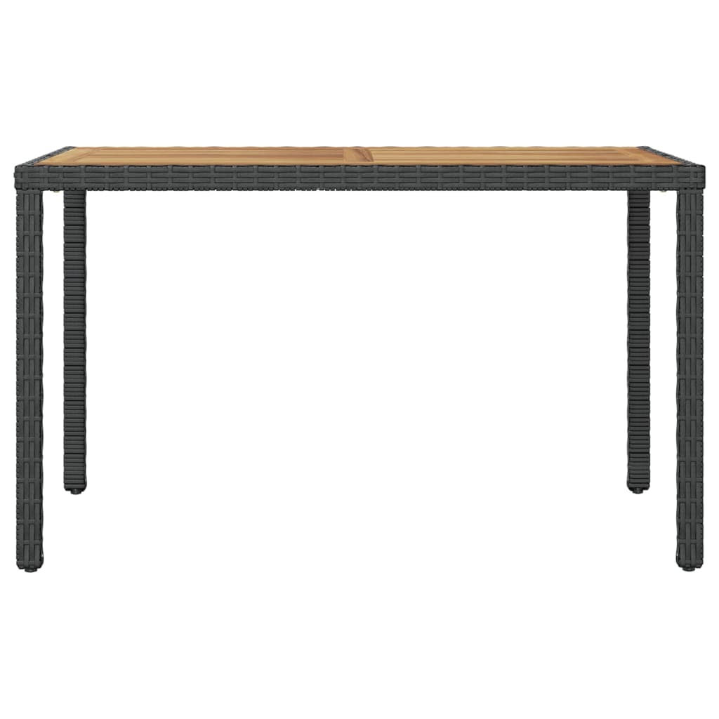 vidaXL Puutarhapöytä musta ja ruskea 123x60x74 cm täysi akaasia