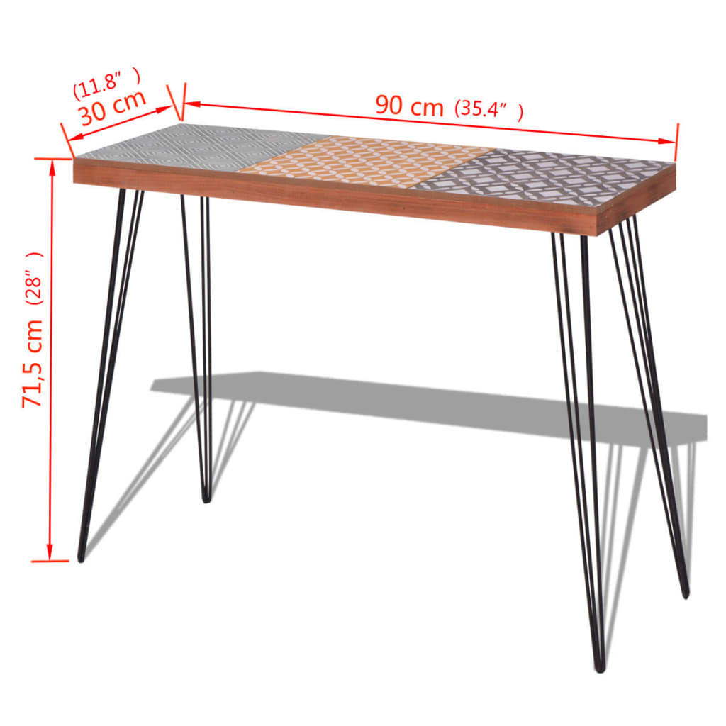 vidaXL Sivupöytä 90x30x71,5 cm Ruskea
