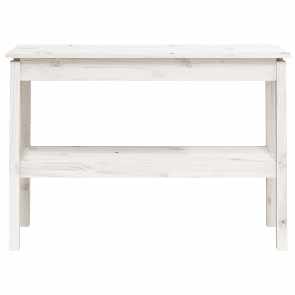 vidaXL Konsolipöytä valkoinen 110x40x75 cm täysi mänty