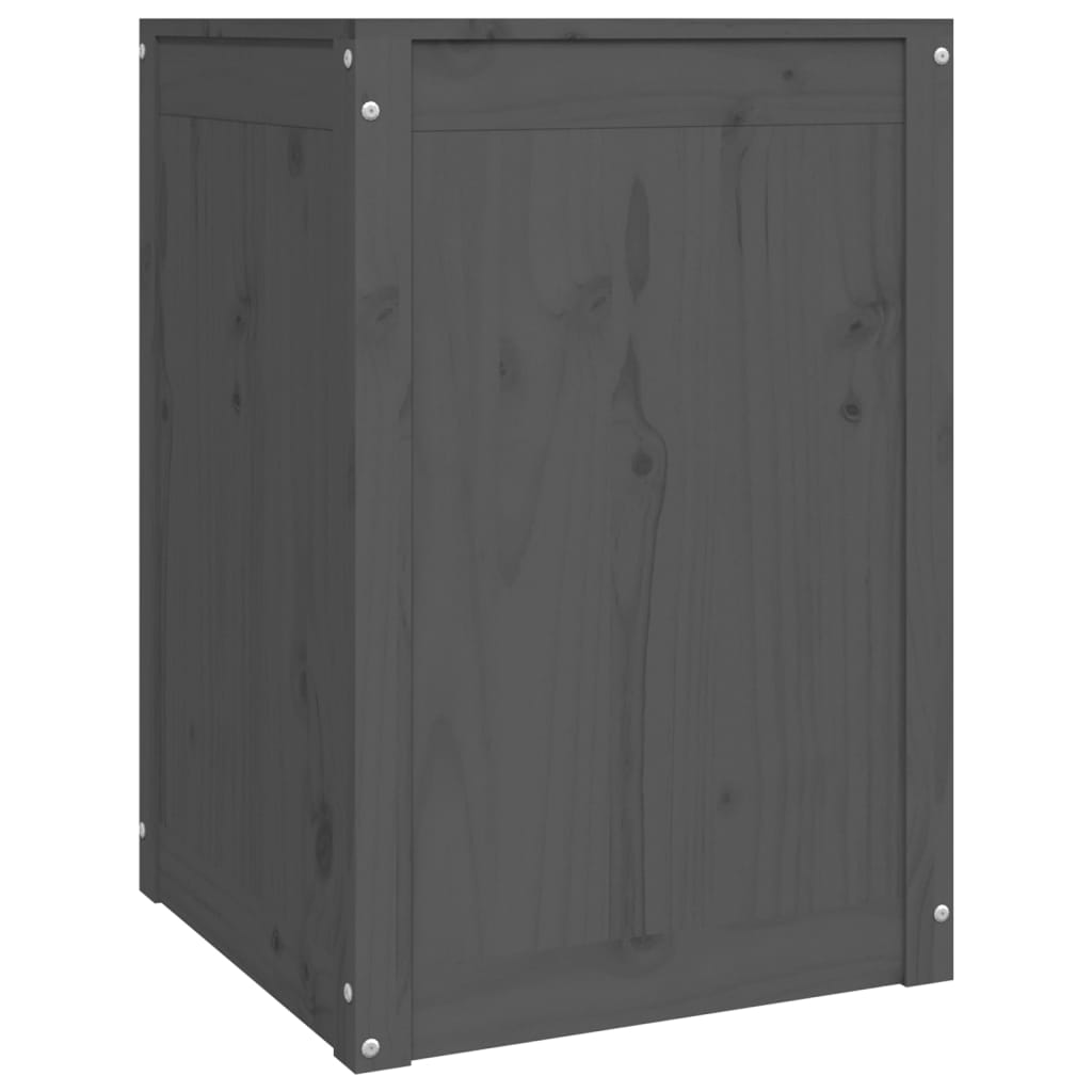 vidaXL Pyykkilaatikko harmaa 44x44x66 cm täysi mänty