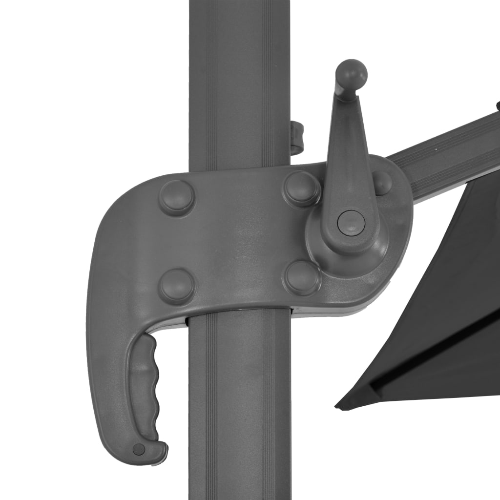 vidaXL Riippuva aurinkovarjo alumiinipylväällä 400x300 cm antrasiitti