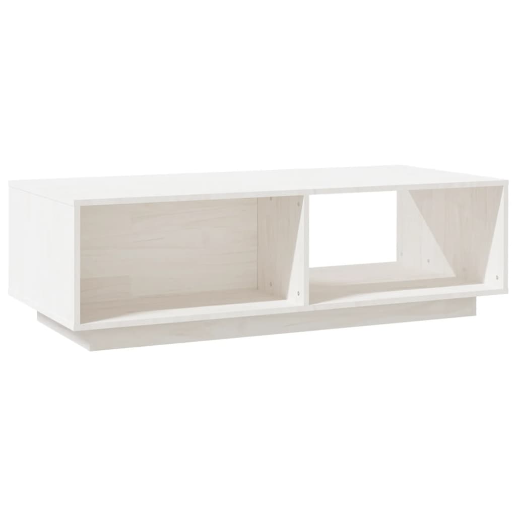 vidaXL Sohvapöytä valkoinen 110x50x33,5 cm täysi mänty