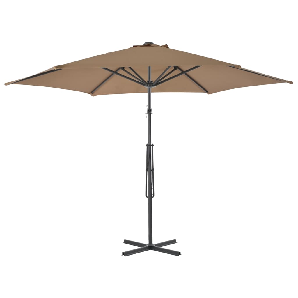 vidaXL Aurinkovarjo terästanko 300 cm harmaanruskea