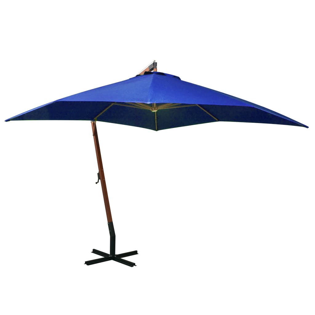 vidaXL Riippuva päivänvarjo tangolla taivaansininen 3x3 m täysi kuusi