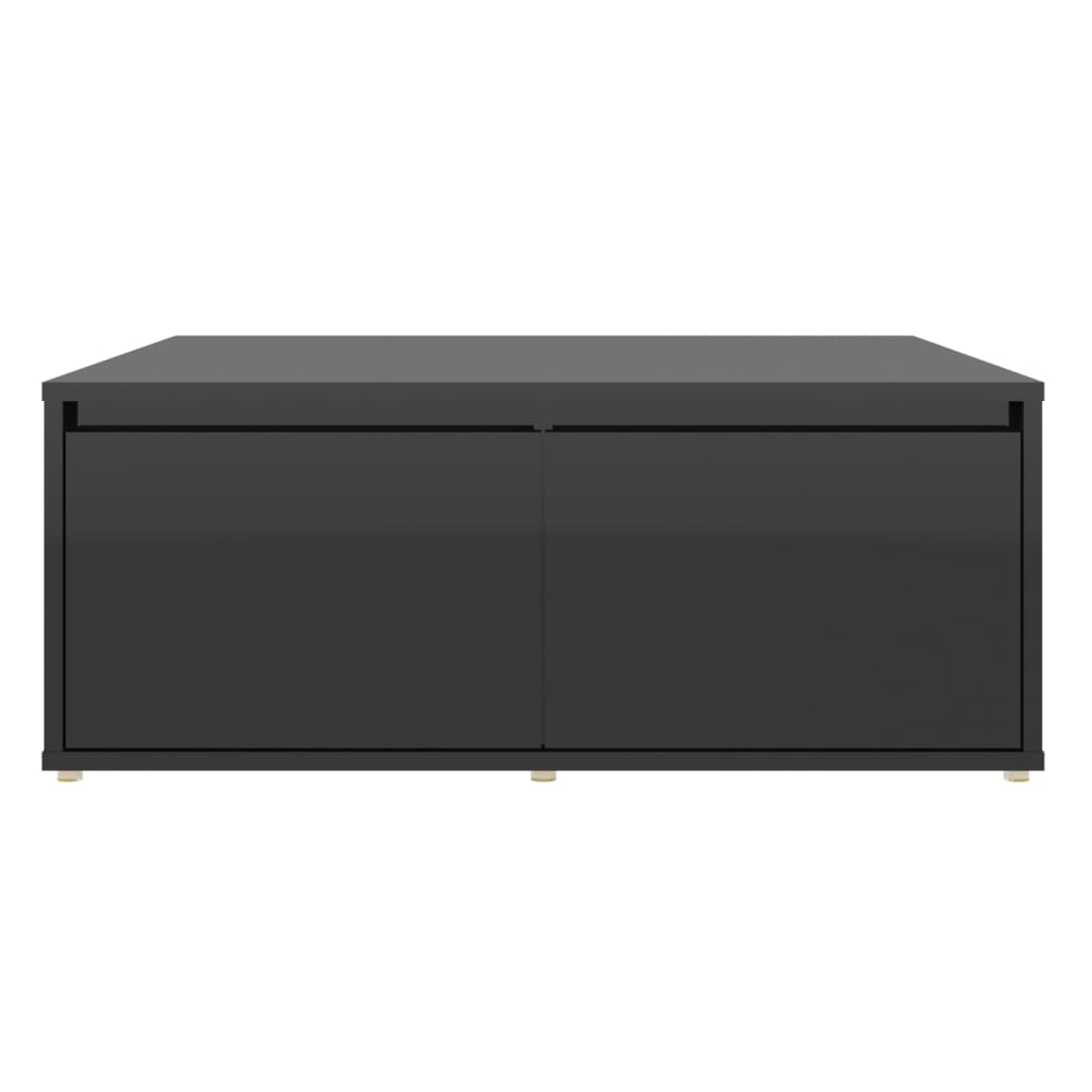 vidaXL Sohvapöytä korkeakiilto musta 80x80x31 cm lastulevy