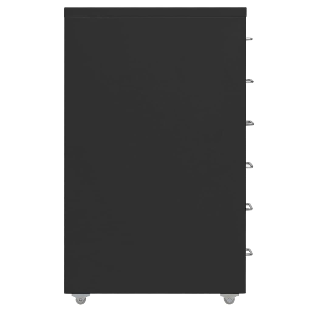 vidaXL Arkistokaappi siirrettävä musta 28x41x69 cm metalli