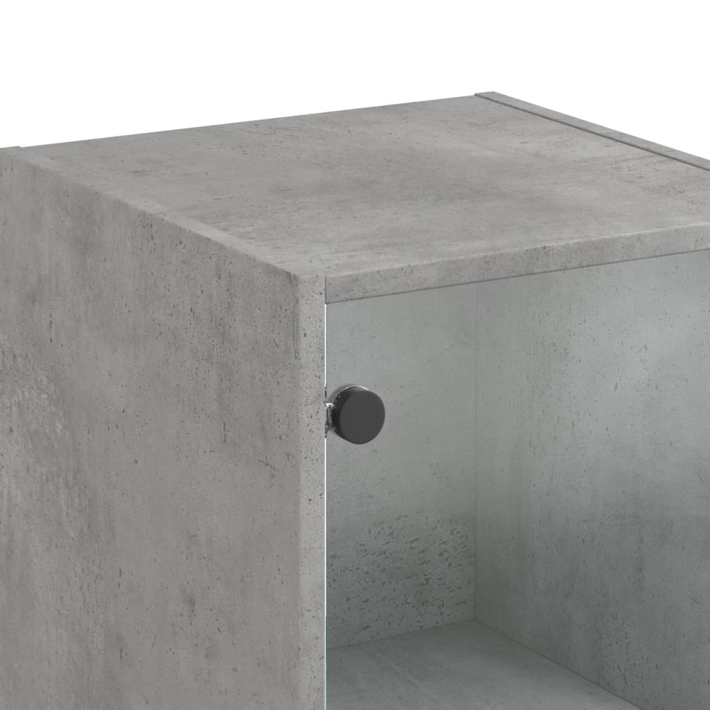 vidaXL Kaappi lasiovella betoninharmaa 35x37x142 cm