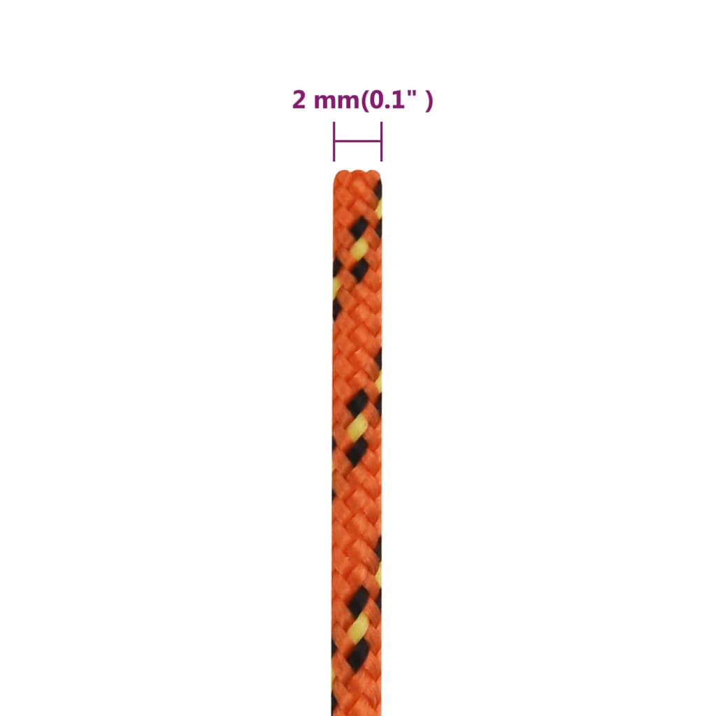vidaXL Veneköysi oranssi 2 mm 25 m polypropeeni