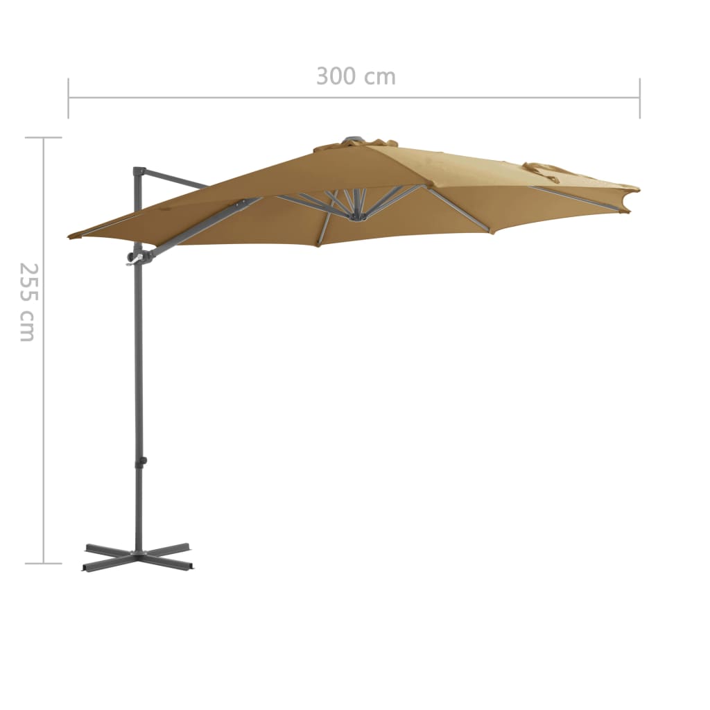 vidaXL Päivänvarjo kannettavalla pohjalla ruskeanharmaa
