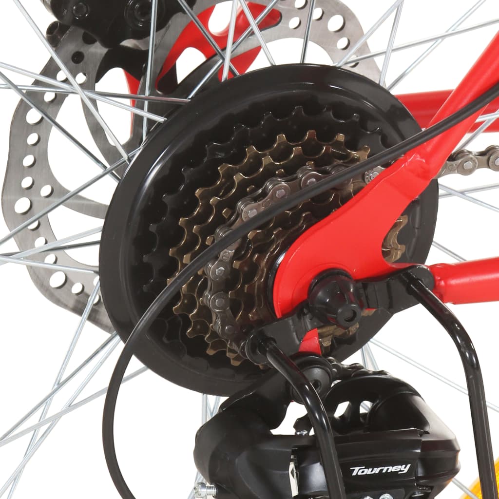 vidaXL Maastopyörä 21 vaihdetta 27,5" renkaat 50 cm runko punainen