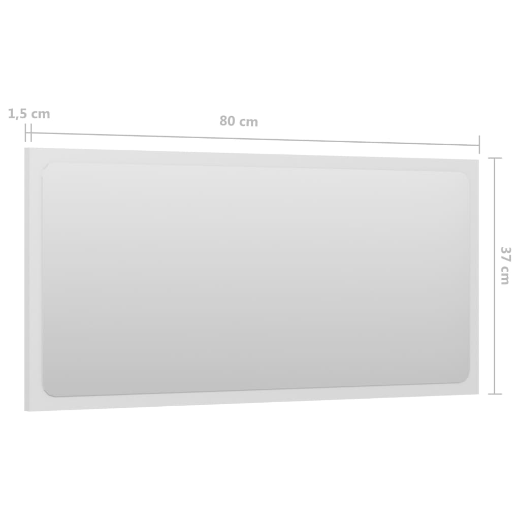 vidaXL Kylpyhuonepeili korkeakiilto valkoinen 80x1,5x37 cm lastulevy
